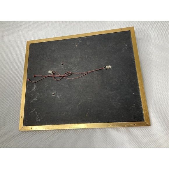 VINTAGE Pewter 3D Mounted Gold Tone Tiger on a fra - Picture 10 of 10